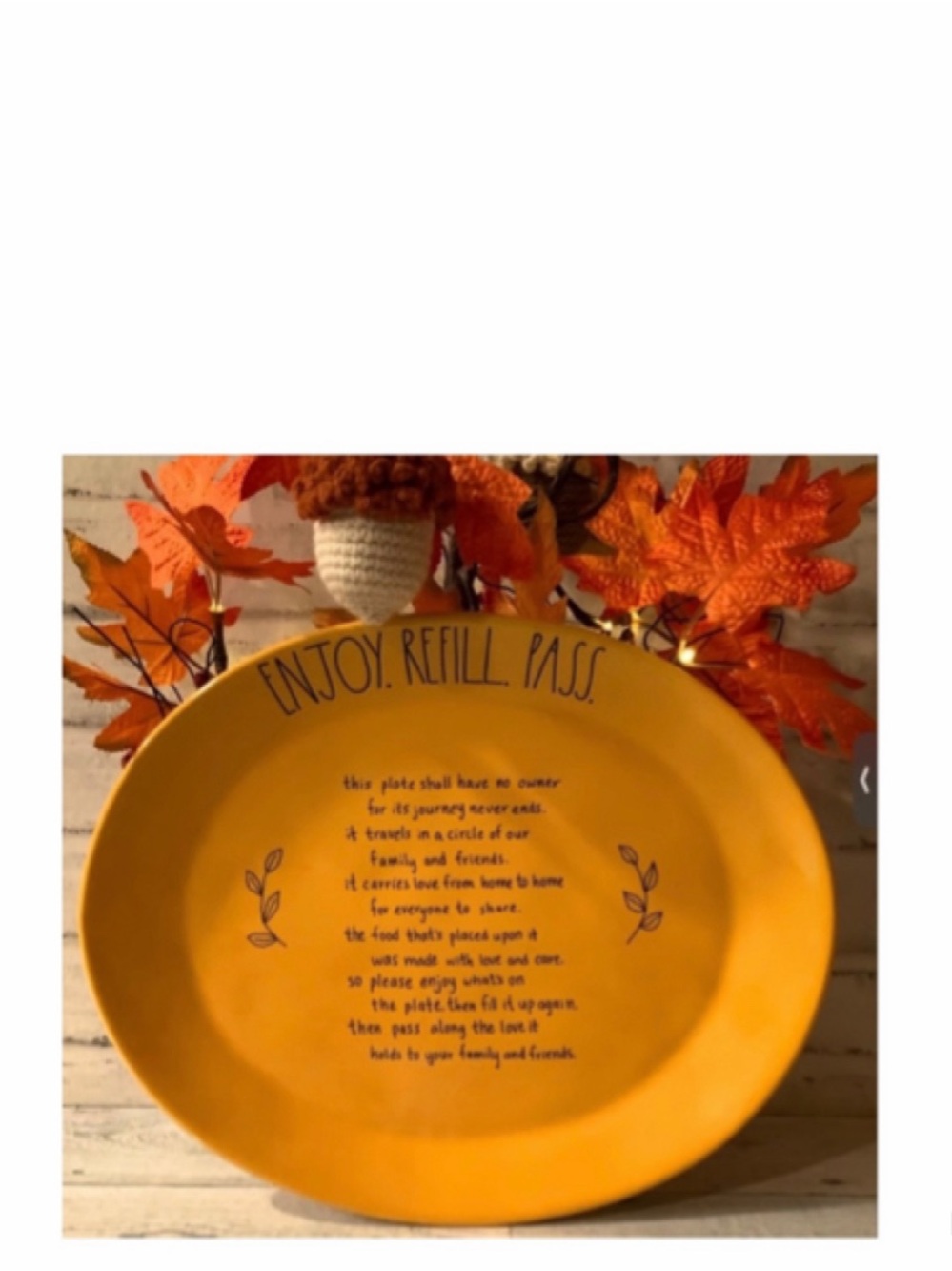 NEW Rae Dunn Ceramic Traveling Enjoy Refill Pass Platter